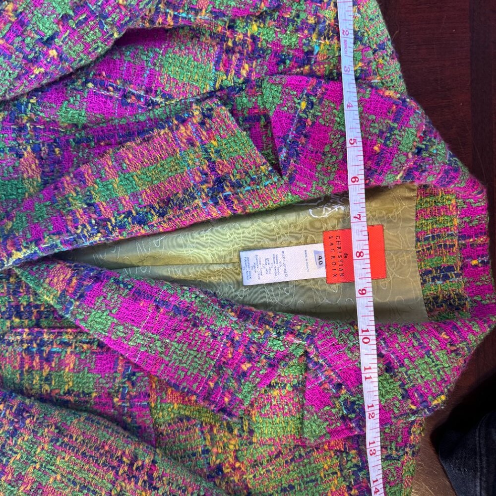 Vintage Bazar Christian LaCroix Sz 40FR Multicolor Wool Blend Academia Suit - Picture 12 of 16
